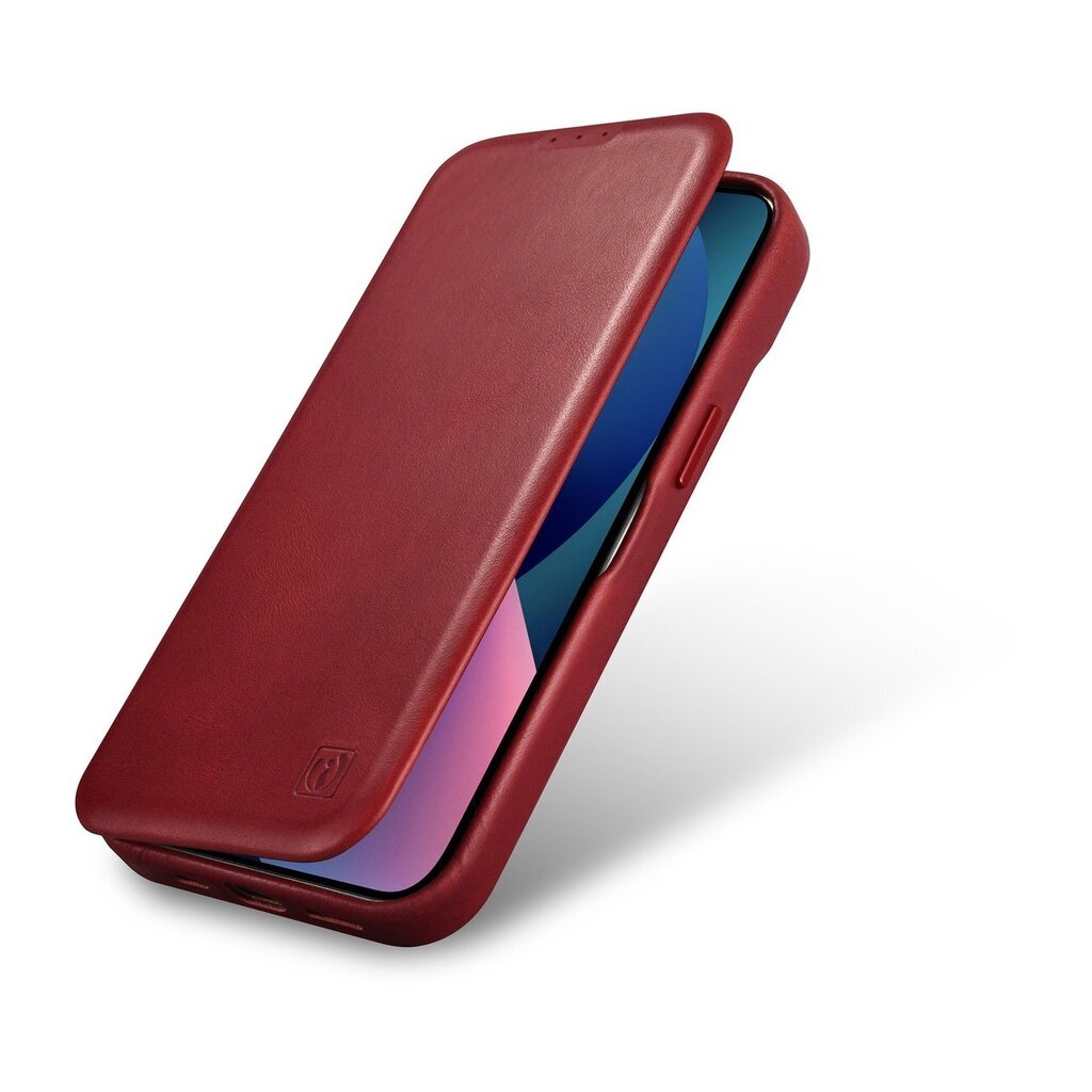 iCarer Leather iPhone 14 Pro Max Flip Magnetic MagSafe Red (AKI14220708-RD) cena un informācija | Telefonu vāciņi, maciņi | 220.lv