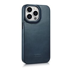 iCarer Leather iPhone 14 Pro Max Flip Magnetic MagSafe Blue (AKI14220708-BU) cena un informācija | Telefonu vāciņi, maciņi | 220.lv