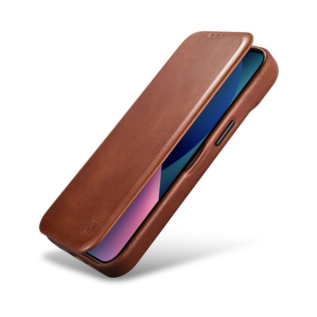 iCarer Leather iPhone 14 Plus magnetic flip MagSafe brown (AKI14220707-BN) cena un informācija | Telefonu vāciņi, maciņi | 220.lv