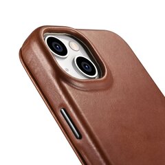 iCarer Leather iPhone 14 Plus magnetic flip MagSafe brown (AKI14220707-BN) цена и информация | Чехлы для телефонов | 220.lv