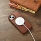 iCarer Leather iPhone 14 Plus magnetic flip MagSafe brown (AKI14220707-BN) cena un informācija | Telefonu vāciņi, maciņi | 220.lv