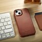 iCarer Leather iPhone 14 Plus magnetic flip MagSafe brown (AKI14220707-BN) cena un informācija | Telefonu vāciņi, maciņi | 220.lv