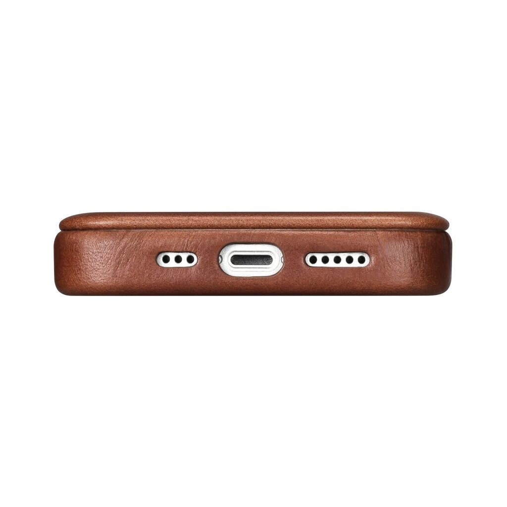 iCarer Leather iPhone 14 Plus magnetic flip MagSafe brown (AKI14220707-BN) cena un informācija | Telefonu vāciņi, maciņi | 220.lv