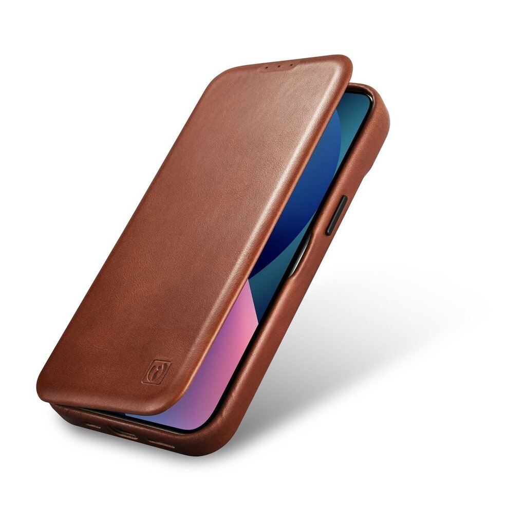 iCarer Leather iPhone 14 Plus magnetic flip MagSafe brown (AKI14220707-BN) cena un informācija | Telefonu vāciņi, maciņi | 220.lv