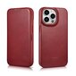 iCarer Leather iPhone 14 Pro Flip Magnetic MagSafe Red (AKI14220706-RD) cena un informācija | Telefonu vāciņi, maciņi | 220.lv