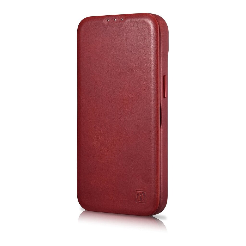 iCarer Leather iPhone 14 Pro Flip Magnetic MagSafe Red (AKI14220706-RD) cena un informācija | Telefonu vāciņi, maciņi | 220.lv