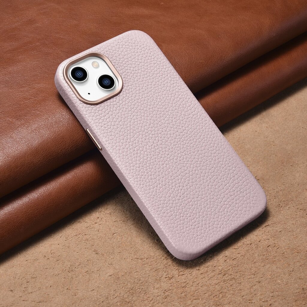 iCarer Litchi Leather iPhone 14 Plus Magnetic MagSafe pink (WMI14220711-PK) цена и информация | Telefonu vāciņi, maciņi | 220.lv