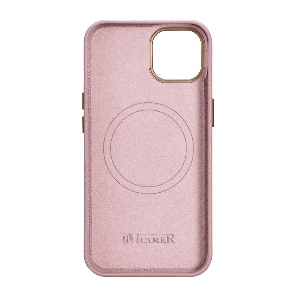 iCarer Litchi Leather iPhone 14 Plus Magnetic MagSafe pink (WMI14220711-PK) цена и информация | Telefonu vāciņi, maciņi | 220.lv