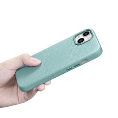 Кожаный чехол iCarer Litchi для iPhone 14 Plus с магнитным MagSafe, зеленый (WMI14220711-GN) цена и информация | Чехлы для телефонов | 220.lv