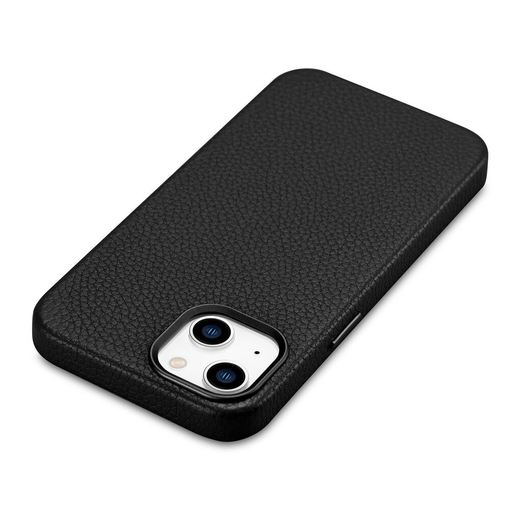 iCarer Litchi Leather iPhone 14 Plus Magnetic MagSafe Black (WMI14220711-BK) cena un informācija | Telefonu vāciņi, maciņi | 220.lv