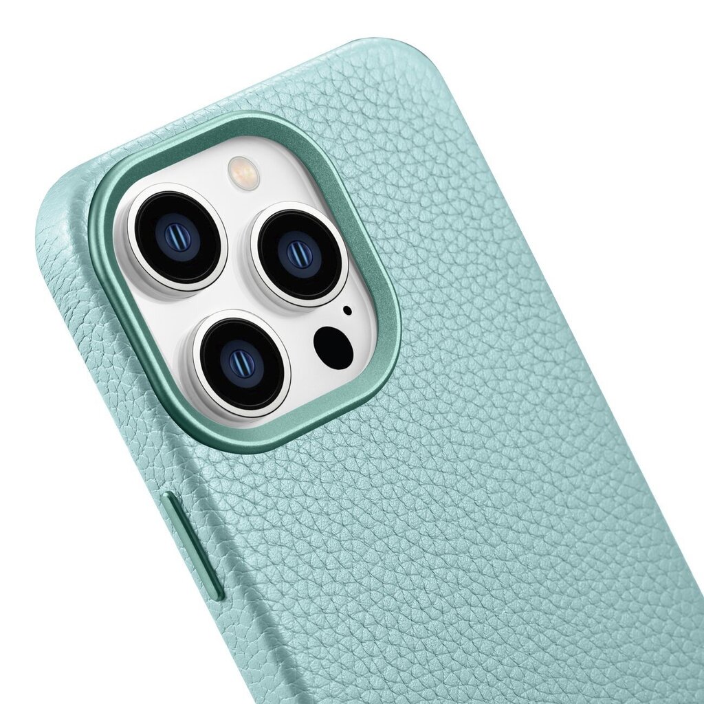 iCarer Litchi Leather iPhone 14 Pro Magnetic MagSafe Green (WMI14220710-GN) cena un informācija | Telefonu vāciņi, maciņi | 220.lv