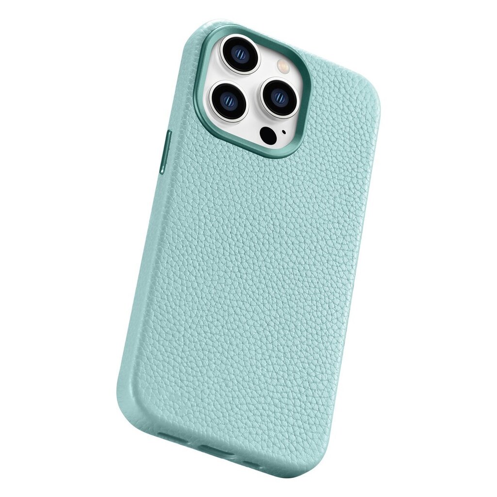 iCarer Litchi Leather iPhone 14 Pro Magnetic MagSafe Green (WMI14220710-GN) cena un informācija | Telefonu vāciņi, maciņi | 220.lv