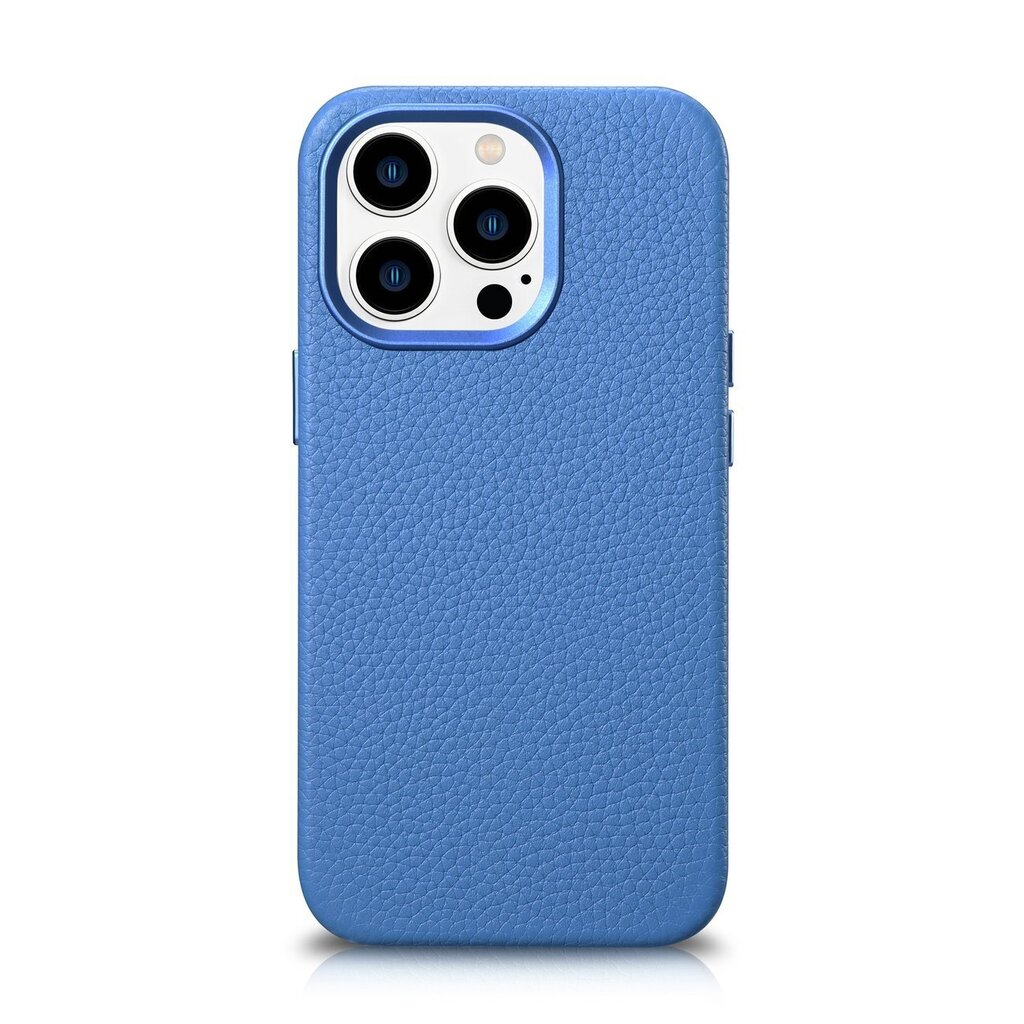 iCarer Litchi Leather iPhone 14 Pro Magnetic MagSafe Light Blue (WMI14220710-LB) cena un informācija | Telefonu vāciņi, maciņi | 220.lv