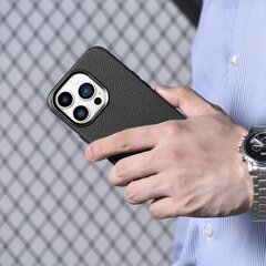 Кожаный чехол iCarer Litchi для iPhone 14 Pro с магнитным MagSafe, черный (WMI14220710-BK) цена и информация | Чехлы для телефонов | 220.lv