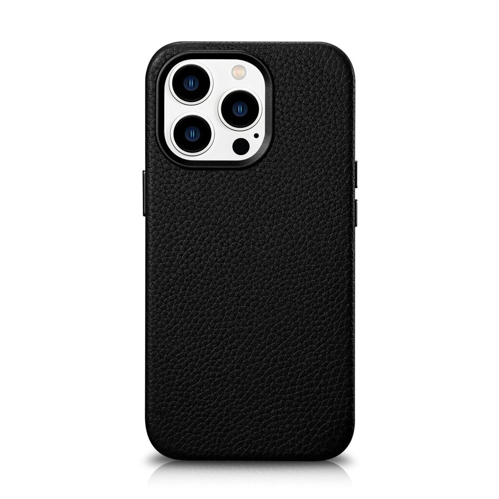 iCarer Litchi Leather iPhone 14 Pro Magnetic MagSafe Black (WMI14220710-BK) cena un informācija | Telefonu vāciņi, maciņi | 220.lv