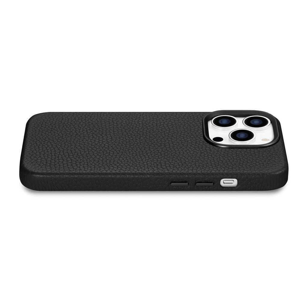 iCarer Litchi Leather iPhone 14 Pro Magnetic MagSafe Black (WMI14220710-BK) cena un informācija | Telefonu vāciņi, maciņi | 220.lv