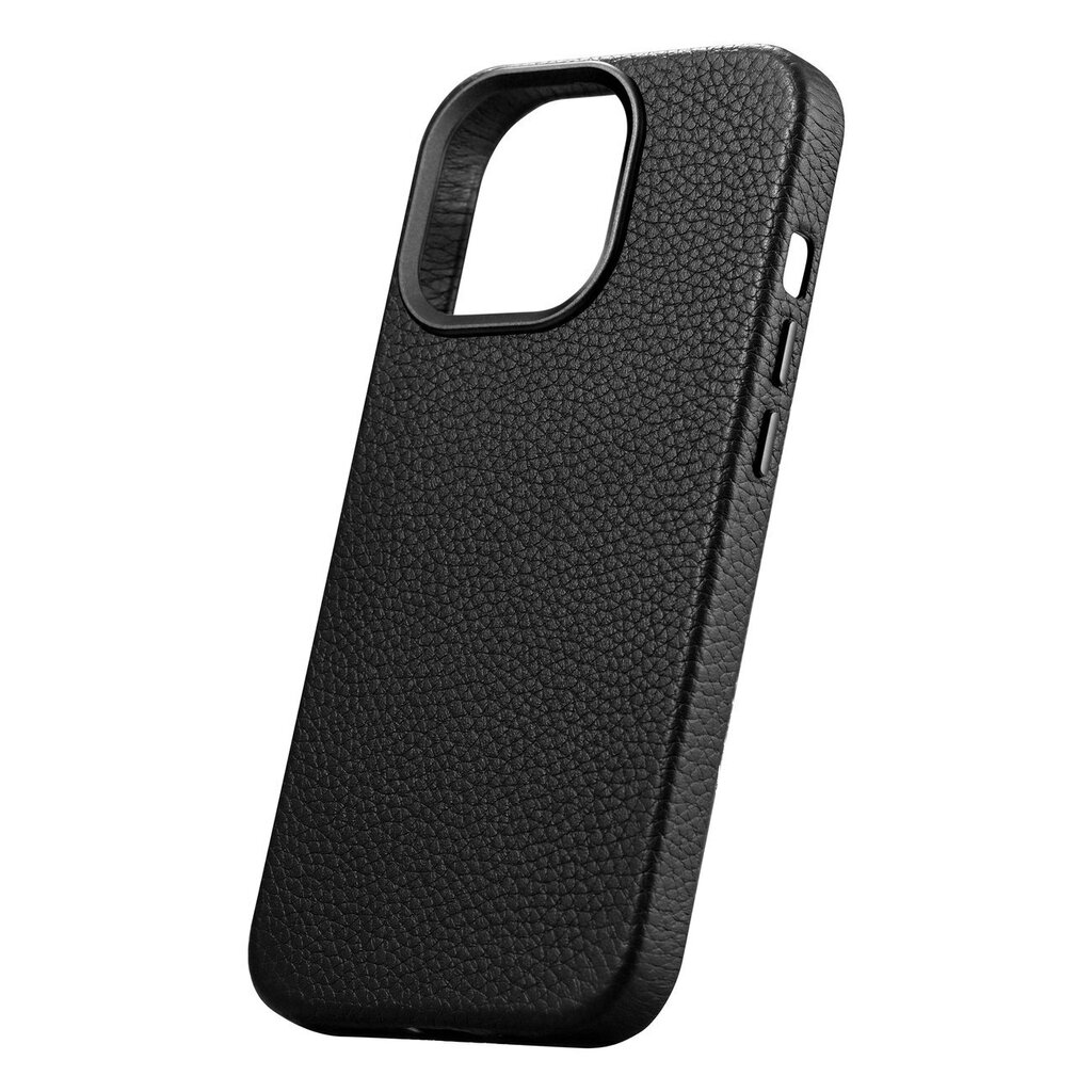 iCarer Litchi Leather iPhone 14 Pro Magnetic MagSafe Black (WMI14220710-BK) cena un informācija | Telefonu vāciņi, maciņi | 220.lv