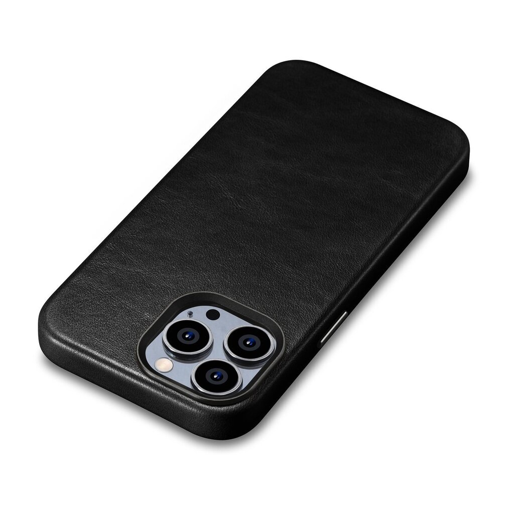 iCarer Leather Leather iPhone 14 Pro Max Magnetic with MagSafe black (WMI14220704-BK) cena un informācija | Telefonu vāciņi, maciņi | 220.lv