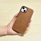 iCarer Leather iPhone 14 Plus Magnetic Leather with MagSafe Brown (WMI14220703-TN) cena un informācija | Telefonu vāciņi, maciņi | 220.lv