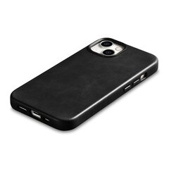 iCarer Leather iPhone 14 Plus Magnetic Leather with MagSafe Black (WMI14220703-BK) cena un informācija | Telefonu vāciņi, maciņi | 220.lv