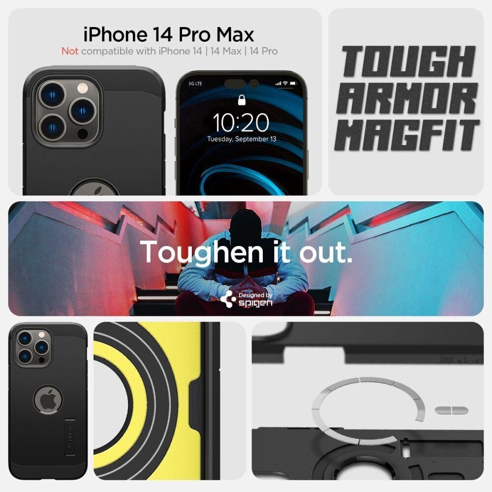 Spigen Tough Armor iPhone 14 Pro Max Black cena un informācija | Telefonu vāciņi, maciņi | 220.lv