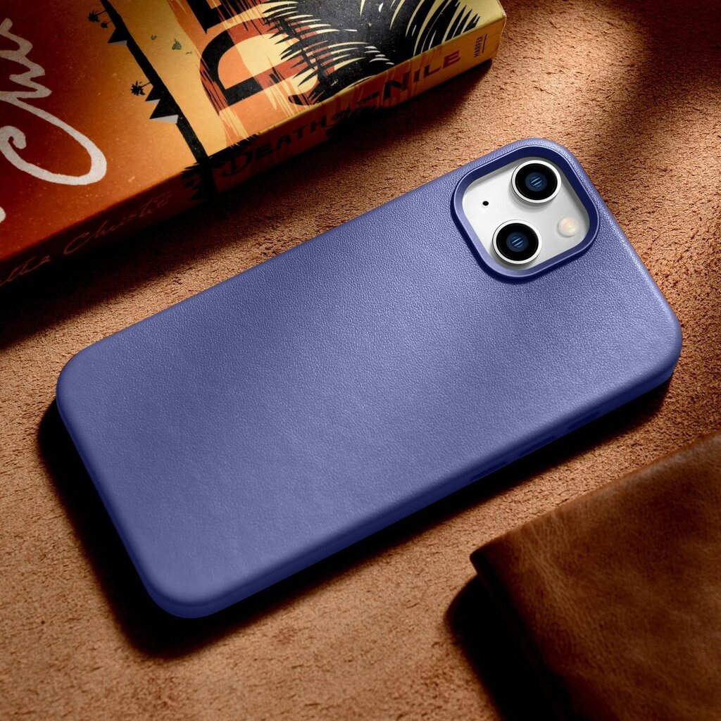 iCarer Leather iPhone 14 Plus light purple (MagSafe compatible) цена и информация | Telefonu vāciņi, maciņi | 220.lv