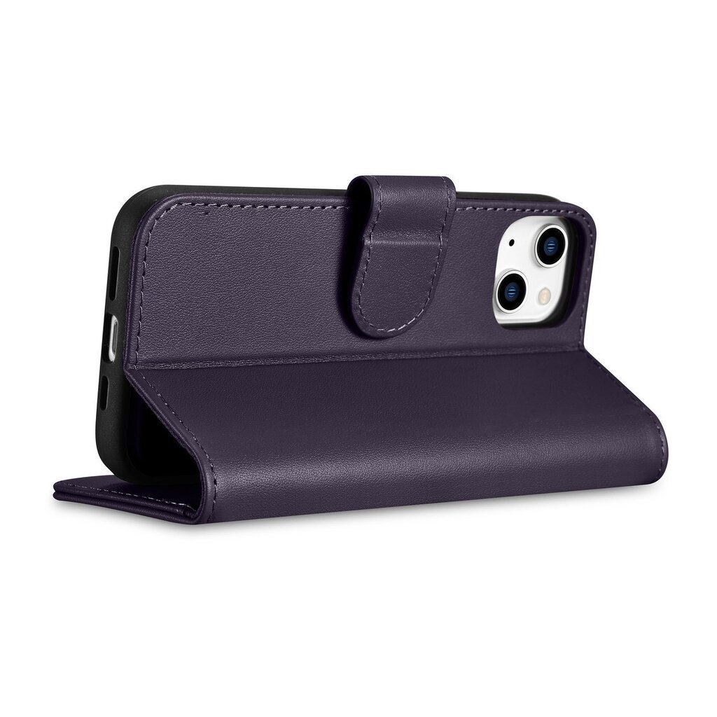 iCarer 2in1 iPhone 14 Plus Leather Flip Anti-RFID dark purple (WMI14220727-DP) цена и информация | Telefonu vāciņi, maciņi | 220.lv