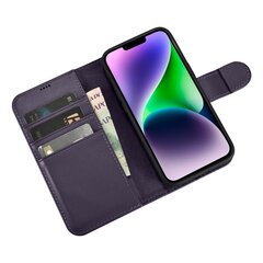 Чехол iCarer 2in1 iPhone 14 Leather Flip Anti-RFID, темно-фиолетовый (WMI14220725-DP) цена и информация | Чехлы для телефонов | 220.lv