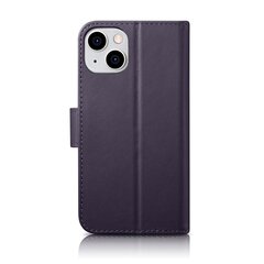 iCarer 2in1 iPhone 14 Leather Flip Anti-RFID dark purple (WMI14220725-DP) cena un informācija | Telefonu vāciņi, maciņi | 220.lv
