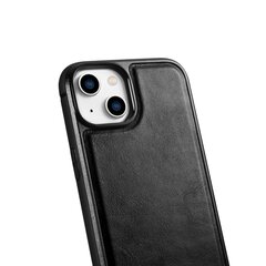 Кожаный чехол iCarer для iPhone 14 (совместим с MagSafe), черный (WMI14220717-BK) цена и информация | Чехлы для телефонов | 220.lv