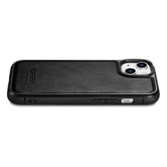 Кожаный чехол iCarer для iPhone 14 (совместим с MagSafe), черный (WMI14220717-BK) цена и информация | Чехлы для телефонов | 220.lv