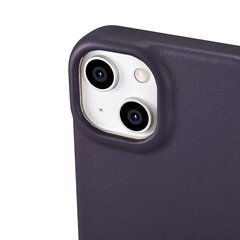 Кожаный чехол iCarer Leather iPhone14 Plus Flip Magnetic Кожа MagSafe Темно-фиолетовый (WMI14220715-DP) цена и информация | Чехлы для телефонов | 220.lv