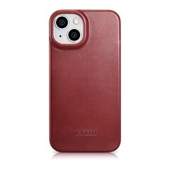 Кожаный чехол iCarer для iPhone 14 Plus Flip с магнитным MagSafe, красный (AKI14220707-RD) цена и информация | Чехлы для телефонов | 220.lv