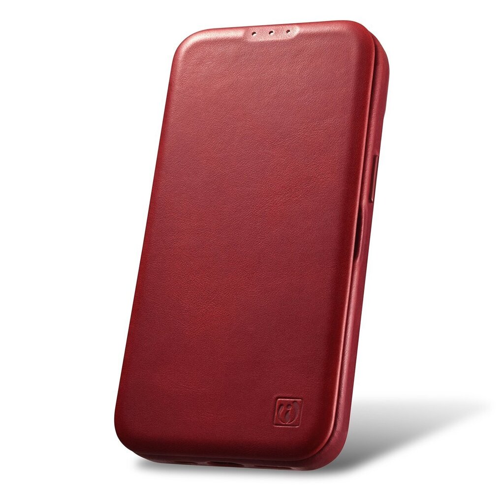 iCarer Leather iPhone 14 Flip Magnetic MagSafe Red (AKI14220705-RD) cena un informācija | Telefonu vāciņi, maciņi | 220.lv