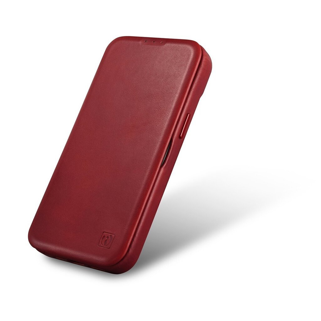 iCarer Leather iPhone 14 Flip Magnetic MagSafe Red (AKI14220705-RD) cena un informācija | Telefonu vāciņi, maciņi | 220.lv
