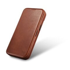 Кожаный чехол iCarer для iPhone 14 Flip с магнитным MagSafe, коричневый (AKI14220705-BN) цена и информация | Чехлы для телефонов | 220.lv