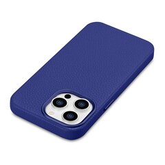 iCarer Litchi Leather iPhone 14 Pro Magnetic MagSafe Dark Blue (WMI14220710-DB) cena un informācija | Telefonu vāciņi, maciņi | 220.lv