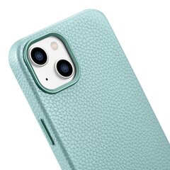 Кожаный чехол iCarer Litchi для iPhone 14 с магнитным MagSafe, зеленый (WMI14220709-GN) цена и информация | Чехлы для телефонов | 220.lv