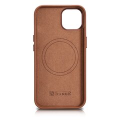 Кожаный чехол iCarer для iPhone 14, коричневый (WMI14220705-BN) (совместим с MagSafe) цена и информация | Чехлы для телефонов | 220.lv