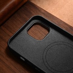 Кожаный чехол iCarer для iPhone 14, черный (WMI14220705-BK) (совместим с MagSafe) цена и информация | Чехлы для телефонов | 220.lv