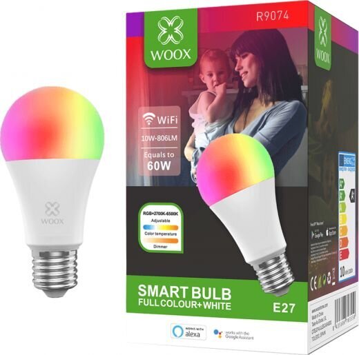 WOOX R4553 Viedā spuldze WiFi LED RGB+CCT 10W E27 cena un informācija | Spuldzes | 220.lv