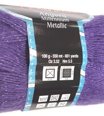 Adīšanas dzija Lanoso Angora Millennium Metallic 100g, krāsa violeta 944 cena un informācija | Adīšana | 220.lv