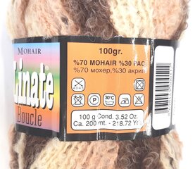 Adīšanas dzija Linate Mohair Boucle 100g; krāsa raiba 170 cena un informācija | Adīšana | 220.lv