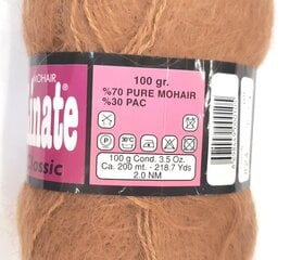 Adīšanas dzija Linate Mohair Classic 100g, krāsa gaiši brūna 824R cena un informācija | Adīšana | 220.lv