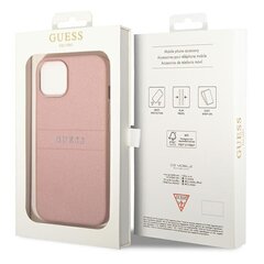 Guess GUHCP14SPSASBPI iPhone 14 6.1 "pink / pink Saffiano Strap cena un informācija | Telefonu vāciņi, maciņi | 220.lv