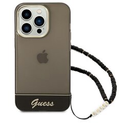 Guess GUHCP14LHGCOHK iPhone 14 Pro 6.1 "черный / черный полупрозрачный жемчужный ремешок цена и информация | Чехлы для телефонов | 220.lv