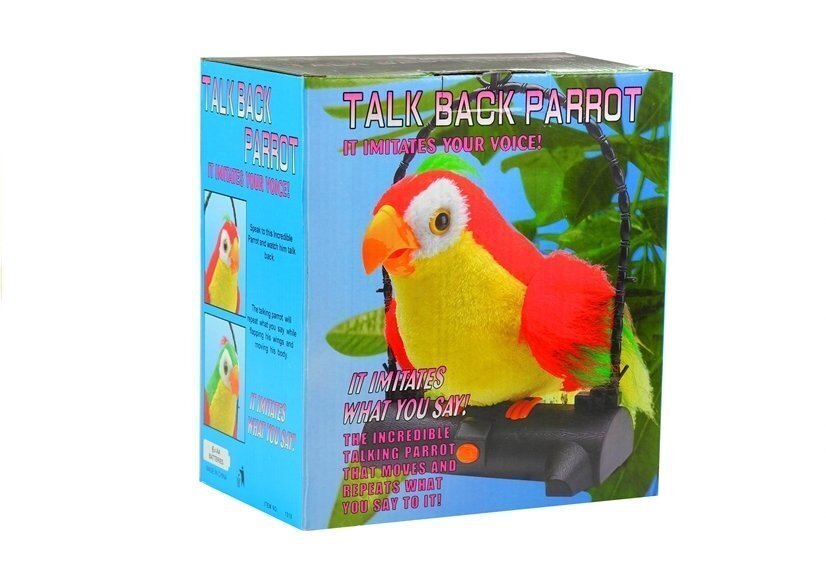 Vārdus atveidojoša rotaļlieta papagailis Lean, sarkana cena un informācija | Mīkstās (plīša) rotaļlietas | 220.lv
