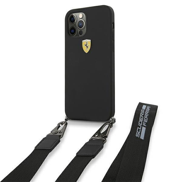 Ferrari FESTRAHCP12MBK iPhone 12/12 Pro 6,1 "black On Track Silicone strap cena un informācija | Telefonu vāciņi, maciņi | 220.lv