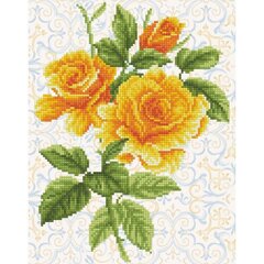 Dimantu mozaīka Yellow Rose Bouquet, 36x28 cm cena un informācija | Dimantu mozaīkas | 220.lv