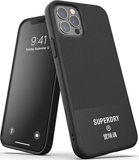 Supcase SuperDry Molded Canvas iPhone 12/12 Pro black cena un informācija | Telefonu vāciņi, maciņi | 220.lv